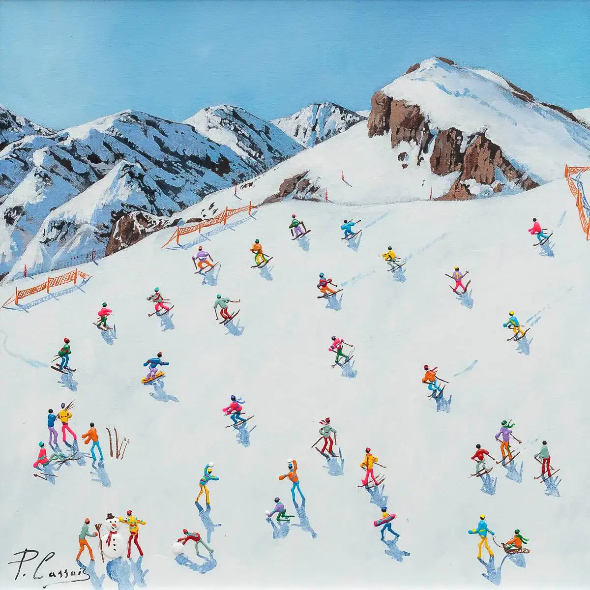 The Ski's The Limit - Original - SOLD by artist Paola Cassais - Wyecliffe Galleries