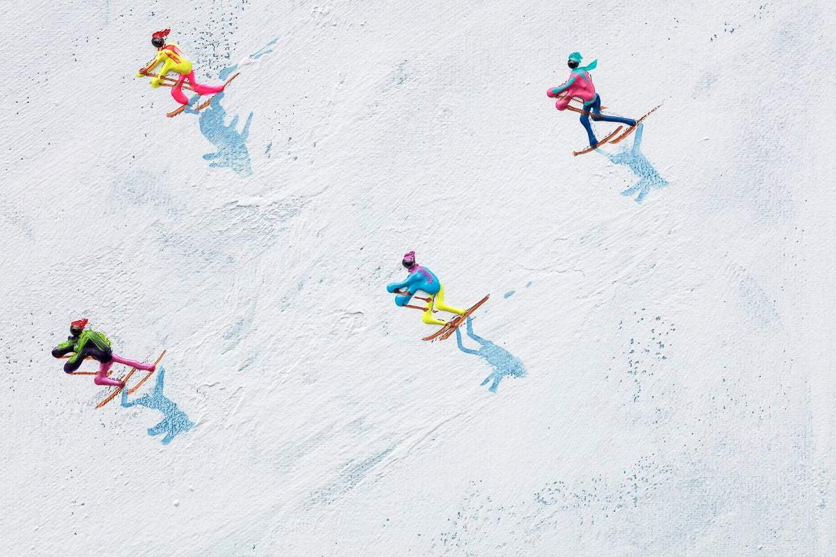 Winter Fun - Original by artist Paola Cassais - Wyecliffe Galleries