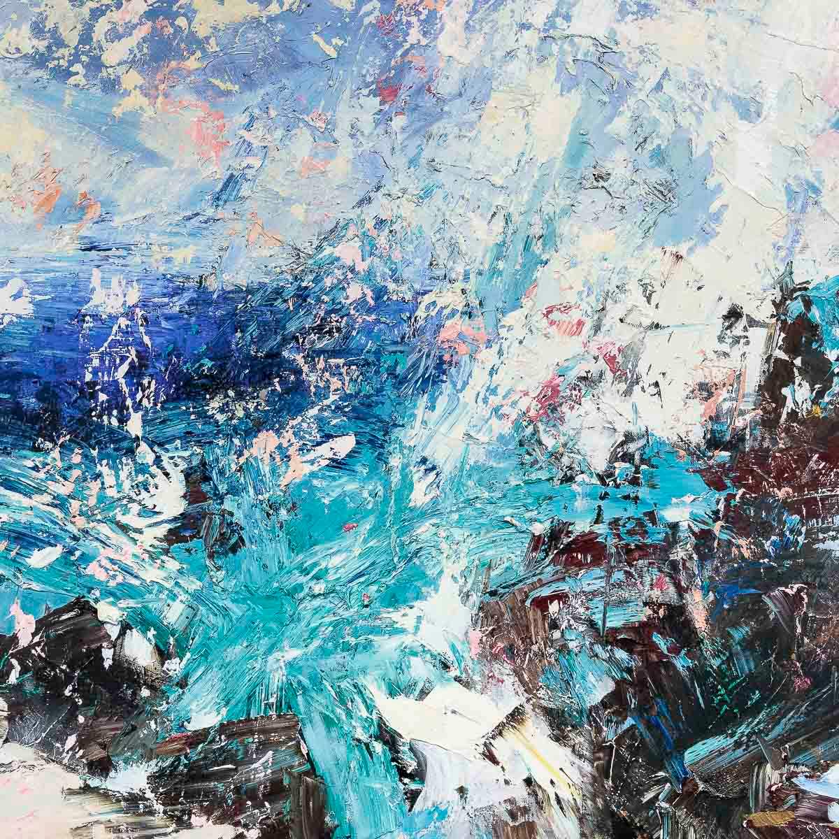 Coral Surf - Original - SOLD by artist Paul Treasure - Wyecliffe Galleries