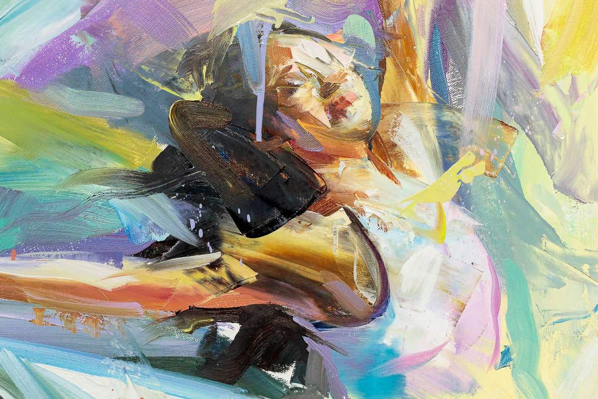 White Spin - Original - SOLD by artist Paul Wright - Wyecliffe Galleries