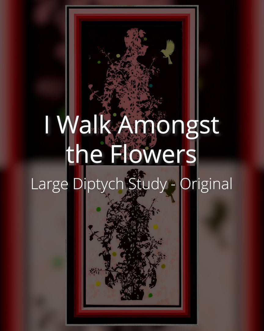 I Walk Amongst the Flowers - Large Diptych Study - Original - SOLD
