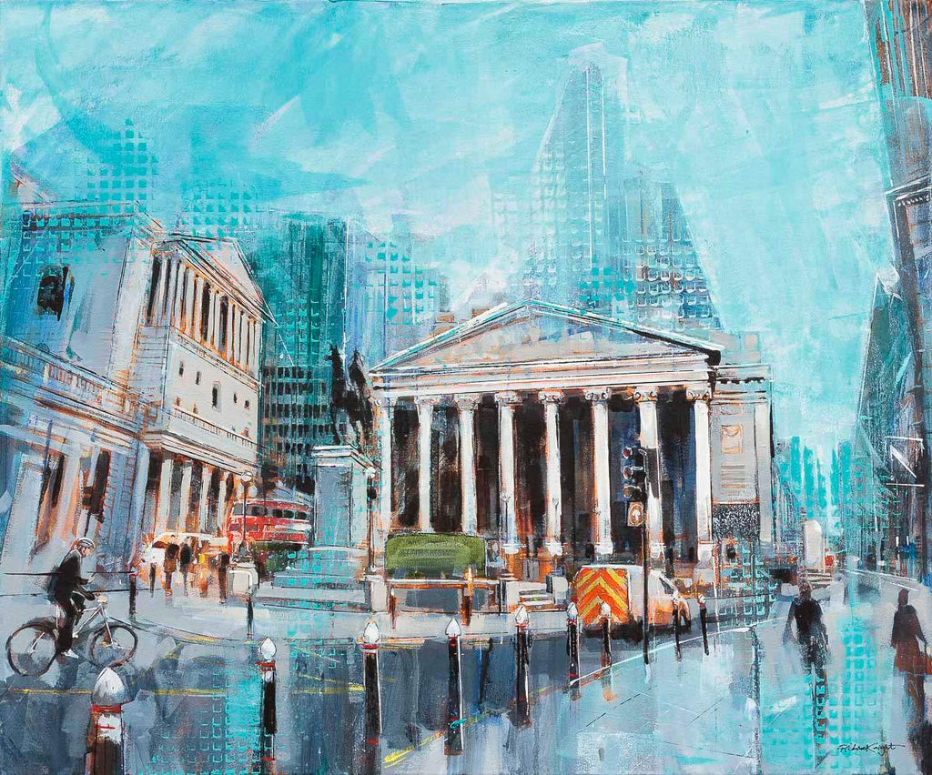 Bank And Exchange - Original - SOLD by artist Richard Knight - Wyecliffe Galleries