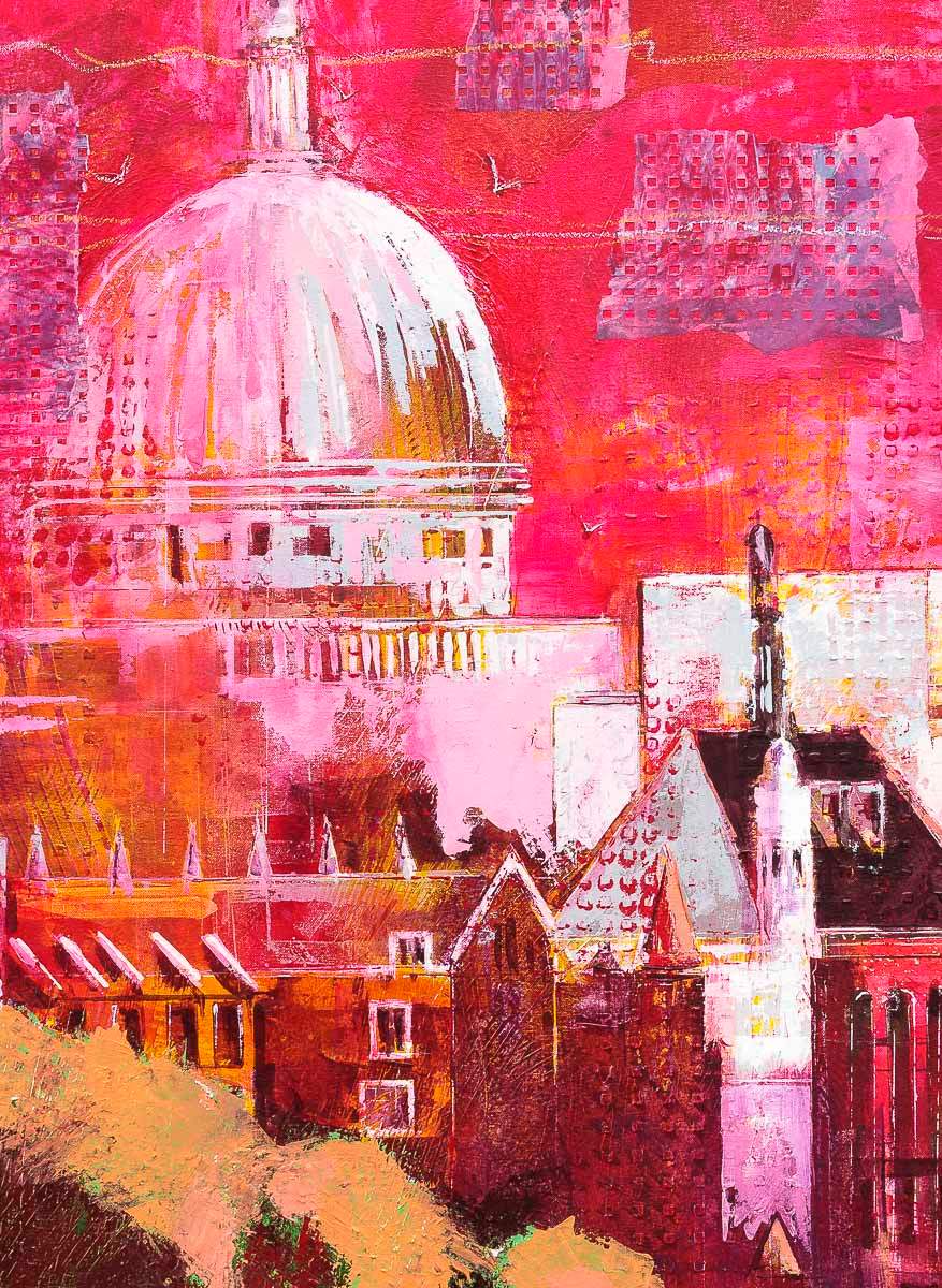 Pink St Paul's - Original - SOLD by artist Richard Knight - Wyecliffe Galleries