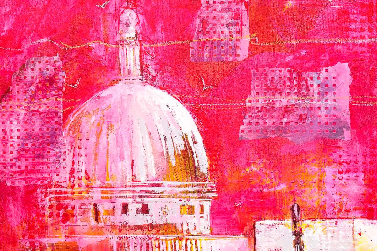 Pink St Paul's - Original - SOLD by artist Richard Knight - Wyecliffe Galleries