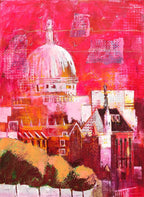Pink St Paul's - Original - SOLD by artist Richard Knight - Wyecliffe Galleries