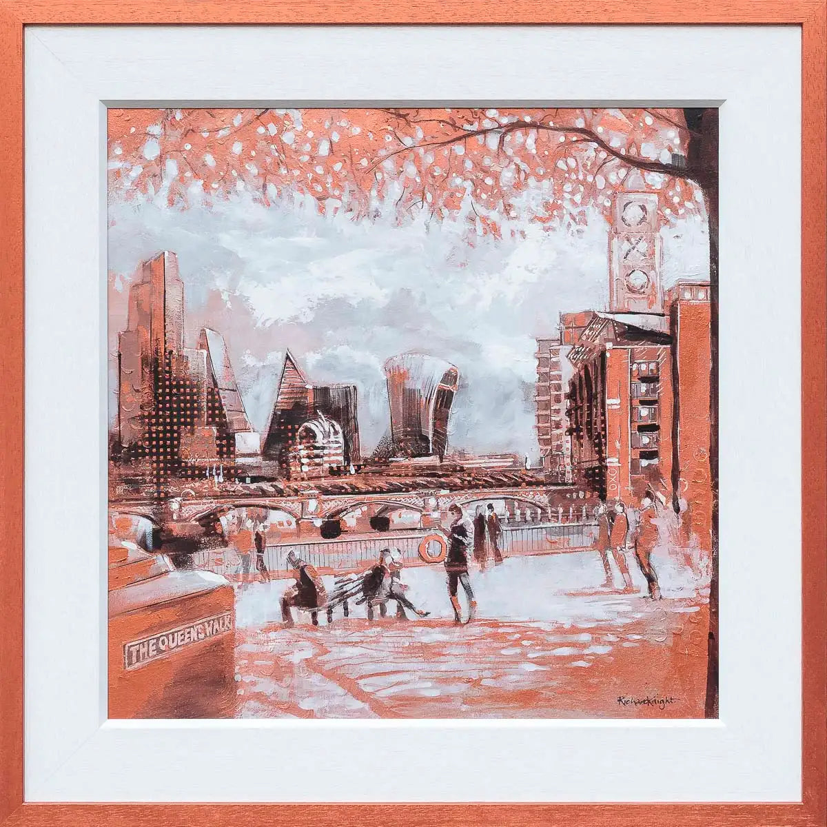 The Queens Walk - Original - SOLD by artist Richard Knight - Wyecliffe Galleries