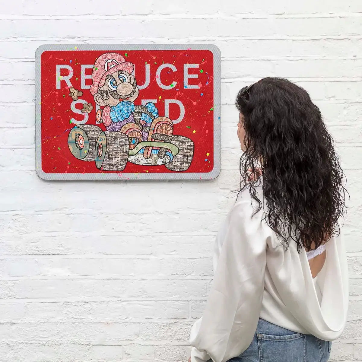 Speed King - Original Road Sign - SOLD by artist Robin Coleman - Wyecliffe Galleries