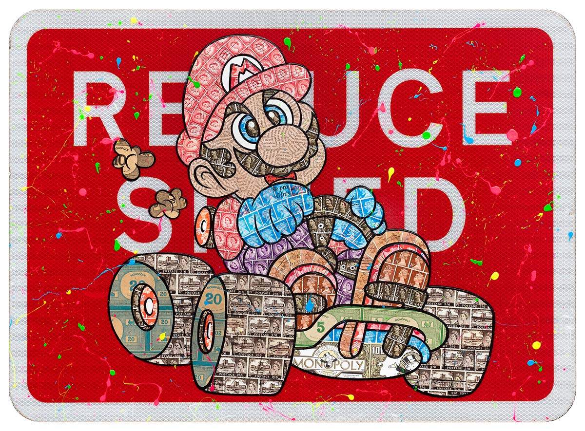 Speed King - Original Road Sign - SOLD by artist Robin Coleman - Wyecliffe Galleries