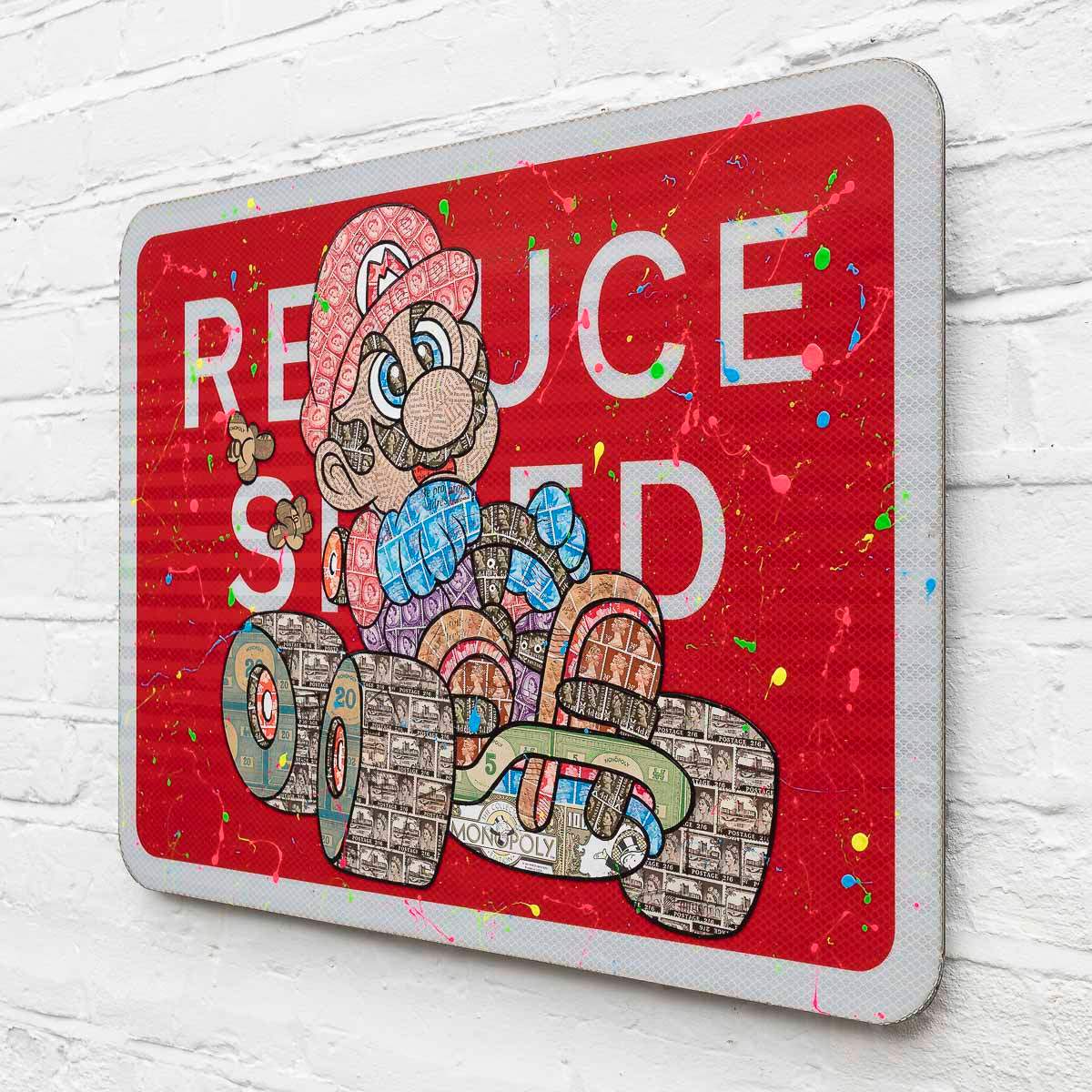 Speed King - Original Road Sign - SOLD by artist Robin Coleman - Wyecliffe Galleries