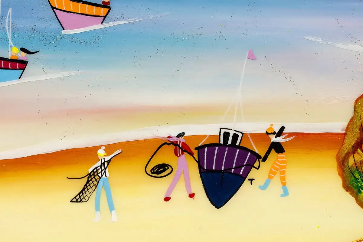 Beachside Fun - Original - SOLD by artist Rozanne Bell - Wyecliffe Galleries