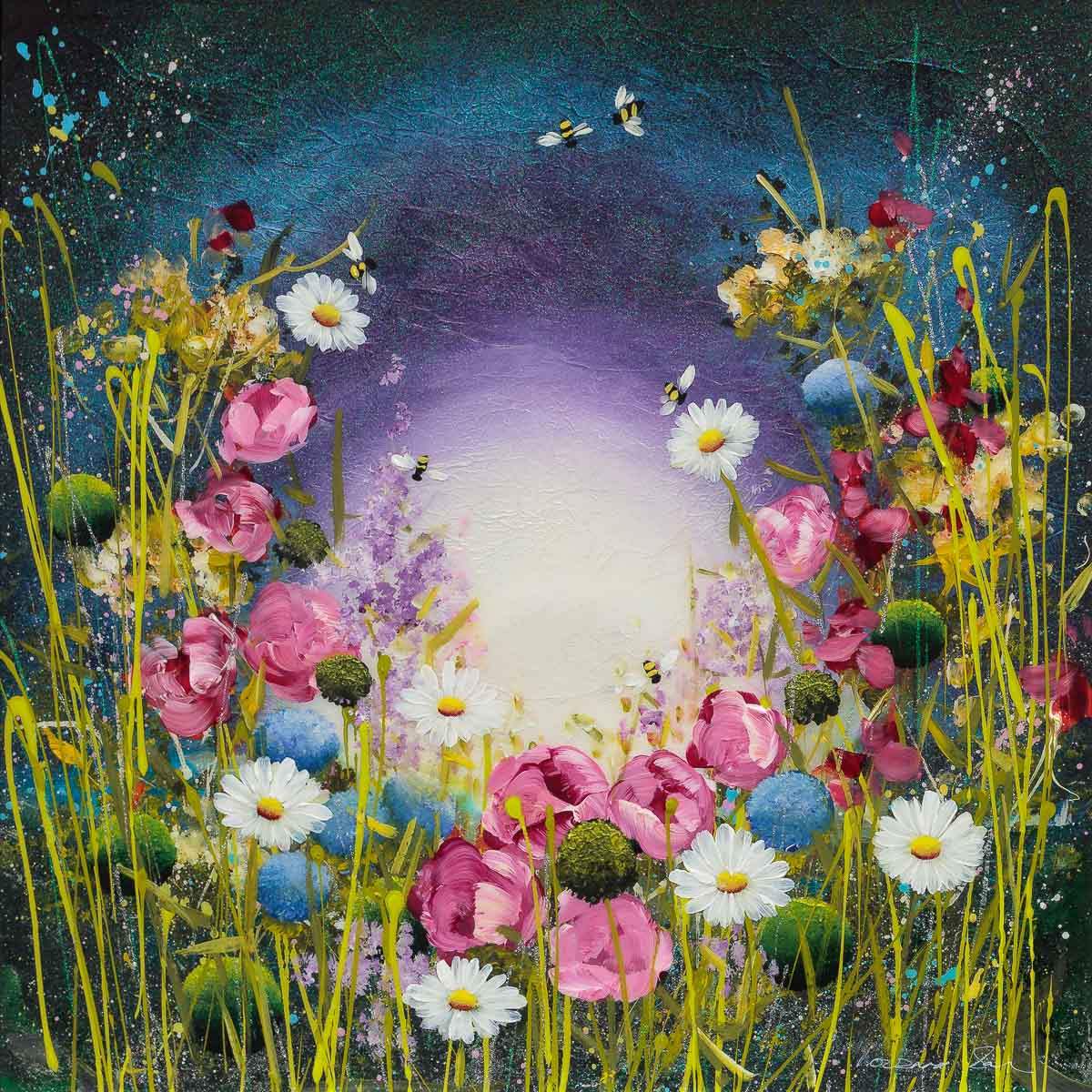 Busy, Busy Bees - Original - SOLD by artist Rozanne Bell - Wyecliffe Galleries