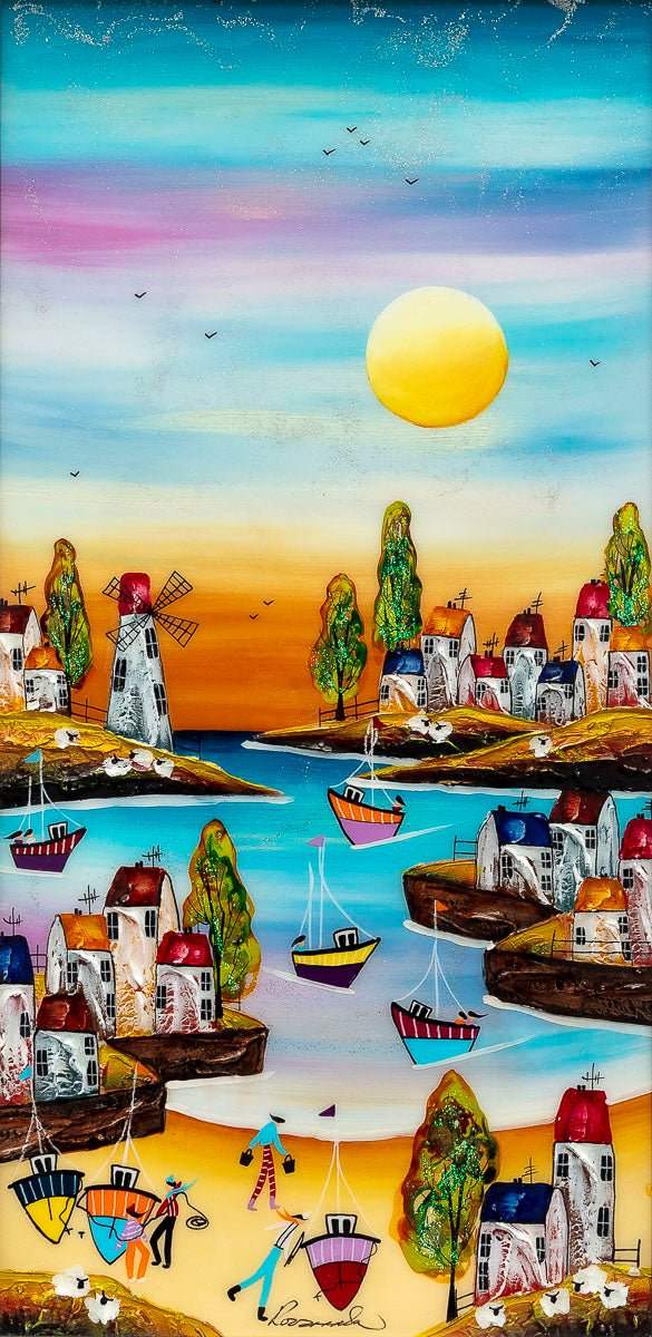 Catch Of The Day - Original - SOLD by artist Rozanne Bell - Wyecliffe Galleries