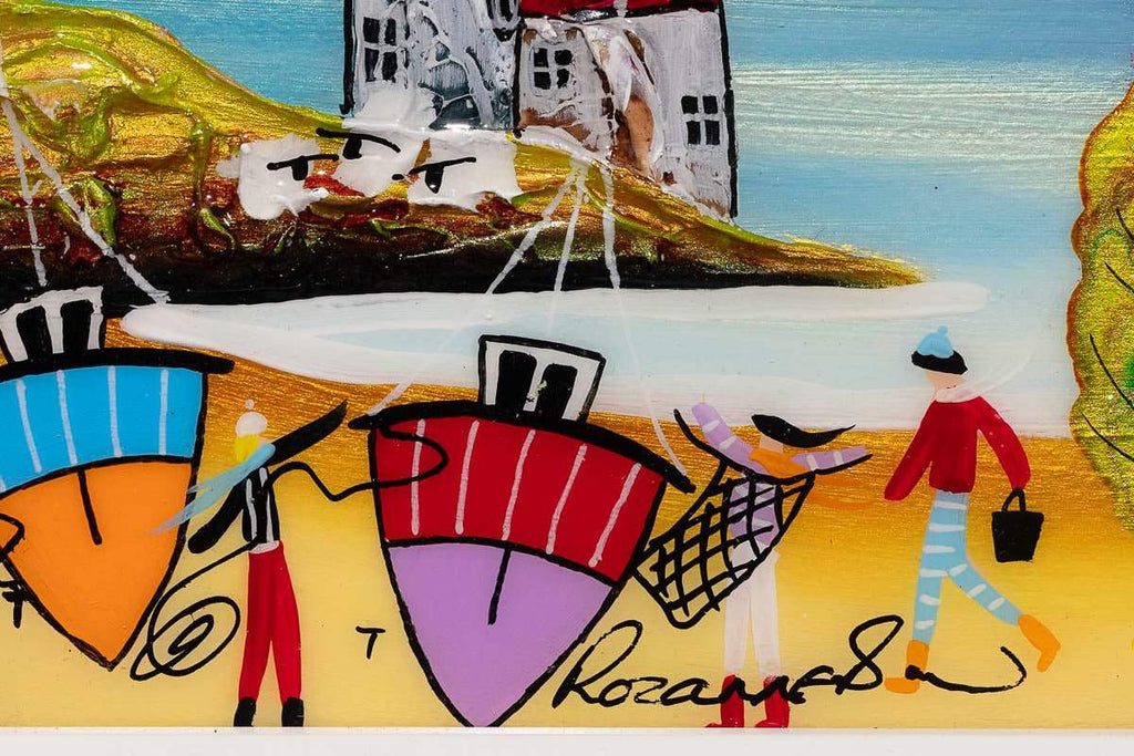 Coastal Town - Original - SOLD by artist Rozanne Bell - Wyecliffe Galleries