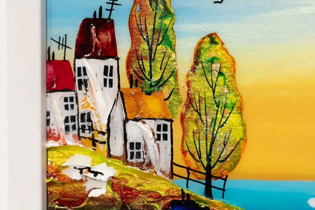 Coastal Town - Original - SOLD by artist Rozanne Bell - Wyecliffe Galleries