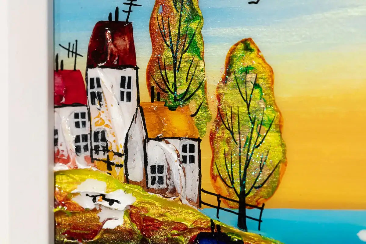 Coastal Town - Original - SOLD by artist Rozanne Bell - Wyecliffe Galleries