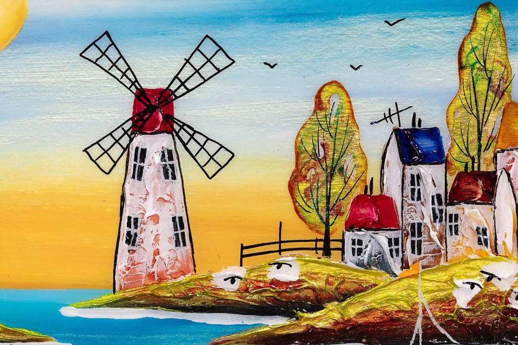 Coastal Town - Original - SOLD by artist Rozanne Bell - Wyecliffe Galleries