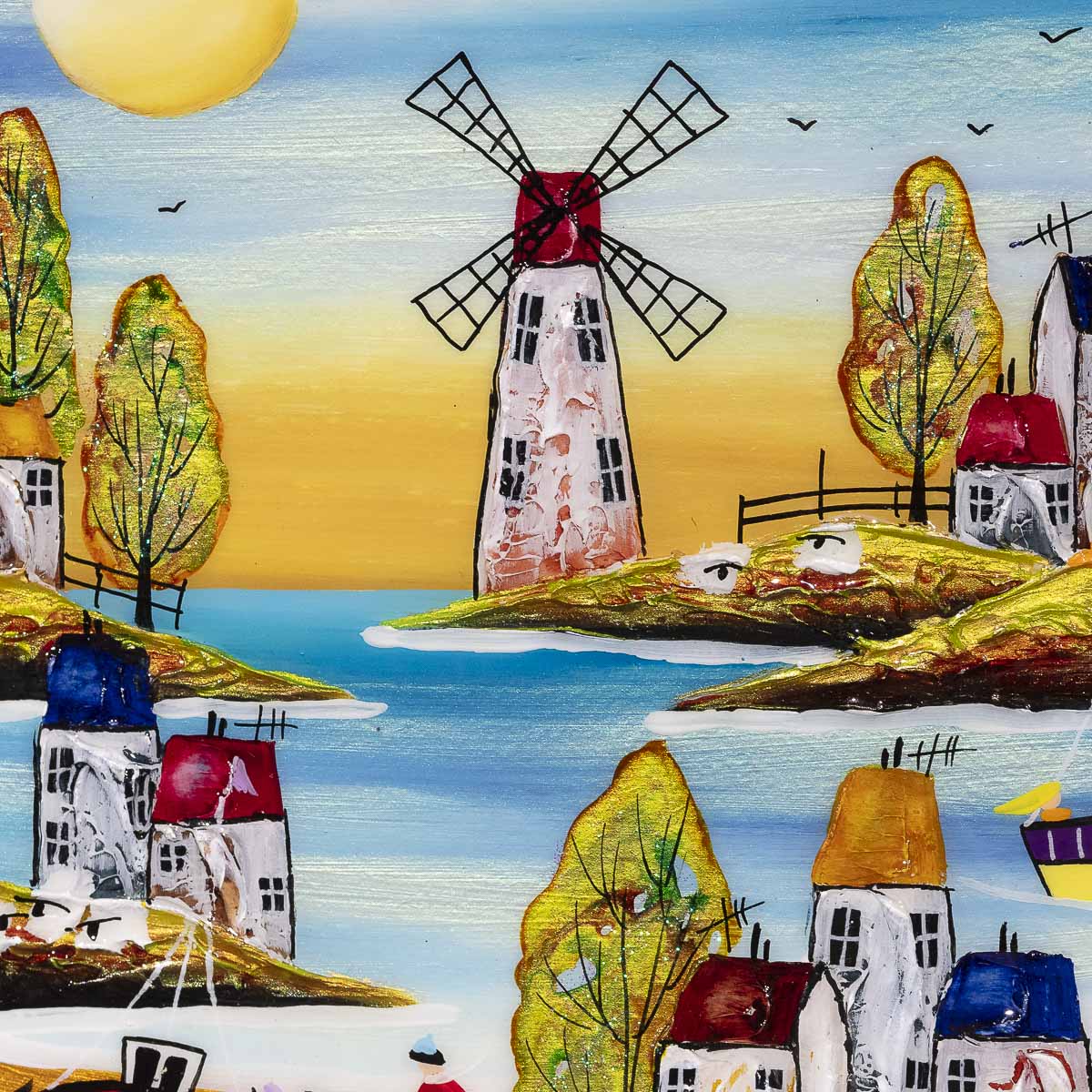 Coastal Town - Original Rozanne Bell Original