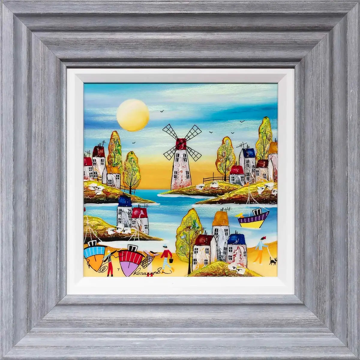 Coastal Town - Original - SOLD by artist Rozanne Bell - Wyecliffe Galleries