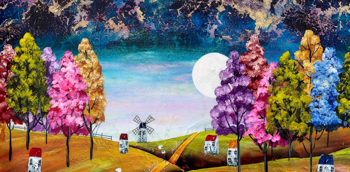 Evening Of Colour - Original - SOLD by artist Rozanne Bell - Wyecliffe Galleries