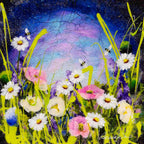 Flowers and Bees - Original - SOLD by artist Rozanne Bell - Wyecliffe Galleries