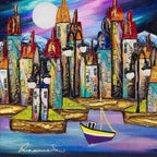 Glow Of The Moon - Original - SOLD by artist Rozanne Bell - Wyecliffe Galleries