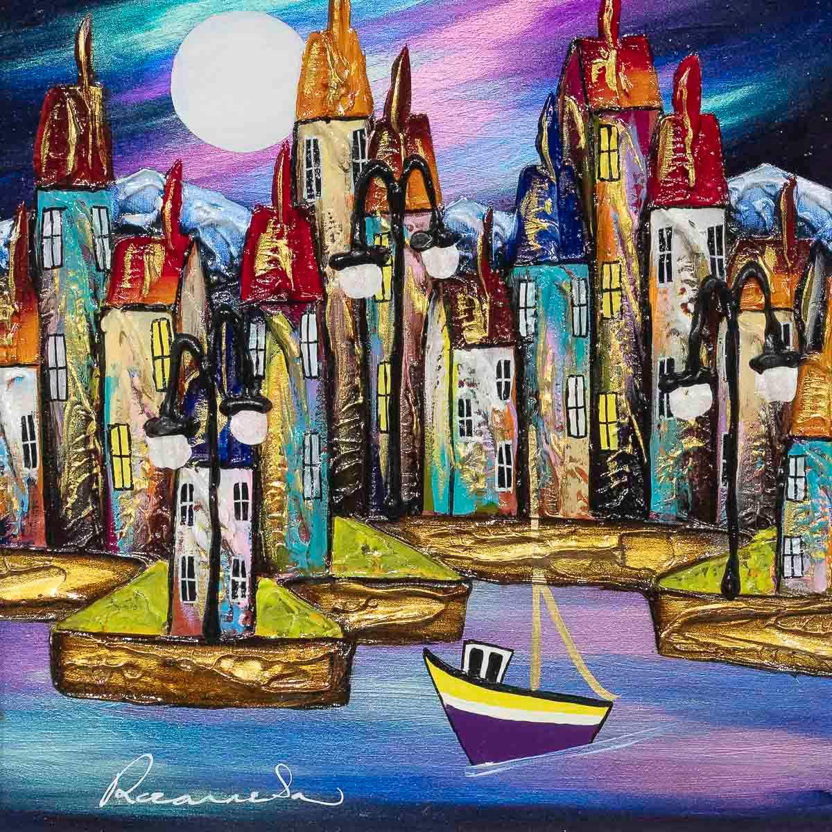Glow Of The Moon - Original - SOLD by artist Rozanne Bell - Wyecliffe Galleries