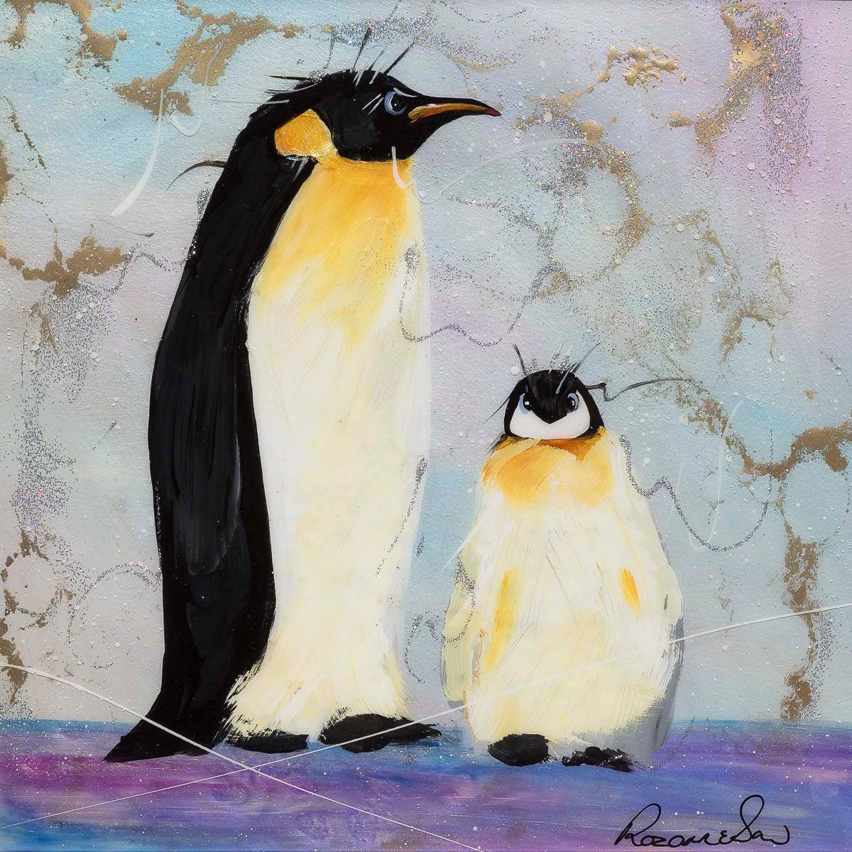Happiness Is A Warm Hug On A Cold Day - Original - SOLD by artist Rozanne Bell - Wyecliffe Galleries