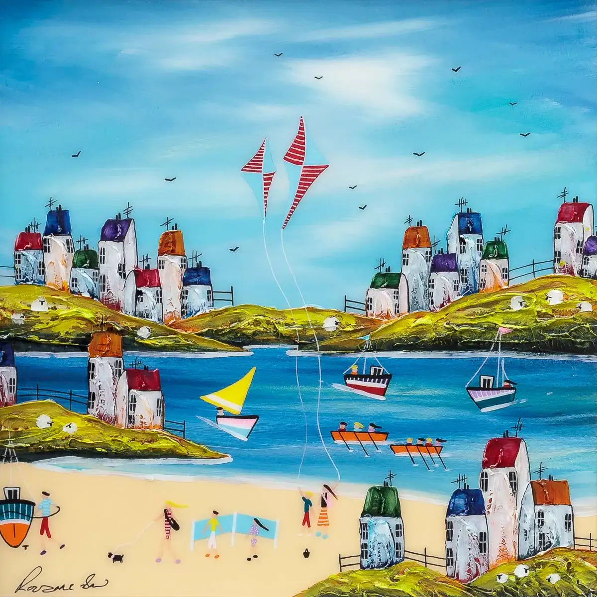 Happy Times - Original - SOLD by artist Rozanne Bell - Wyecliffe Galleries