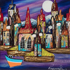 Harbour Illumination - Original by artist Rozanne Bell - Wyecliffe Galleries