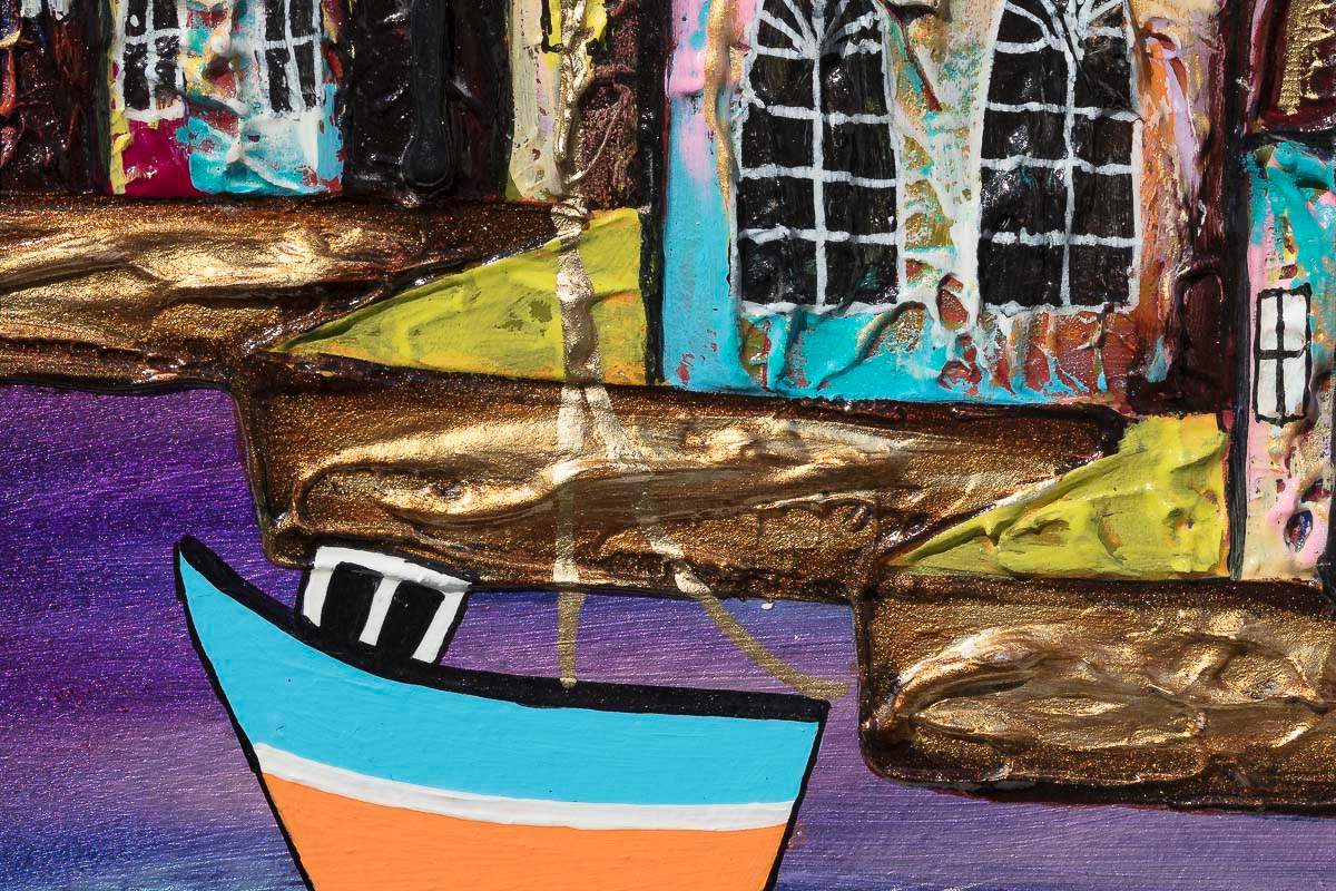 Harbour Illumination - Original by artist Rozanne Bell - Wyecliffe Galleries
