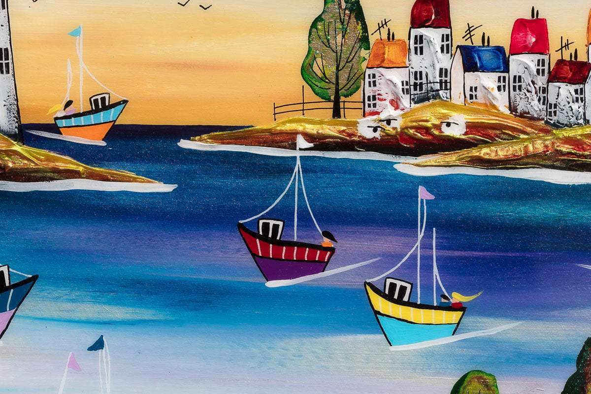Harbour Vibes - Original by artist Rozanne Bell - Wyecliffe Galleries