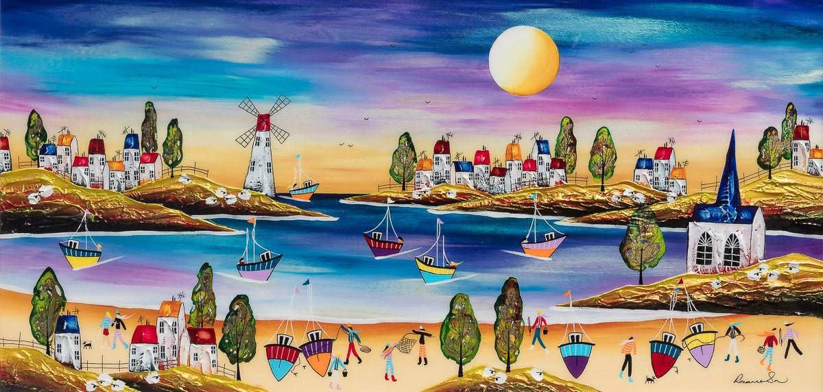 Harbour Vibes - Original by artist Rozanne Bell - Wyecliffe Galleries