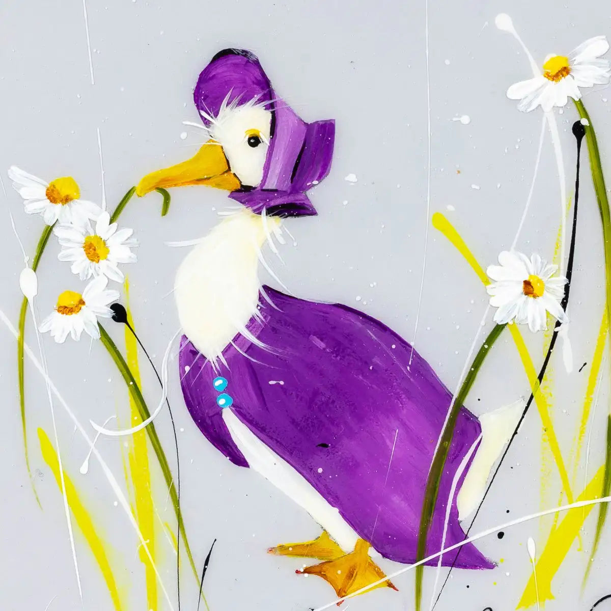 Jemima Puddle Duck (Purple) - Original - SOLD by artist Rozanne Bell - Wyecliffe Galleries