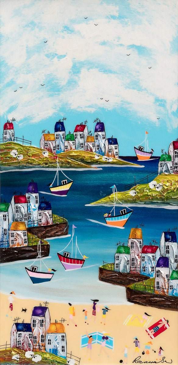 Life's Better At The Beach - Original by artist Rozanne Bell - Wyecliffe Galleries