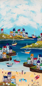 Life's Better At The Beach - Original by artist Rozanne Bell - Wyecliffe Galleries