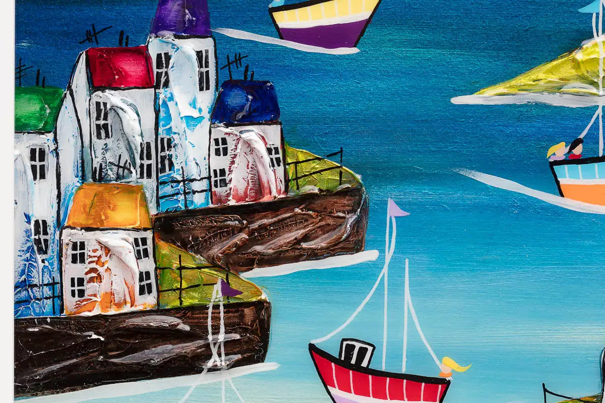 Life's Better At The Beach - Original by artist Rozanne Bell - Wyecliffe Galleries