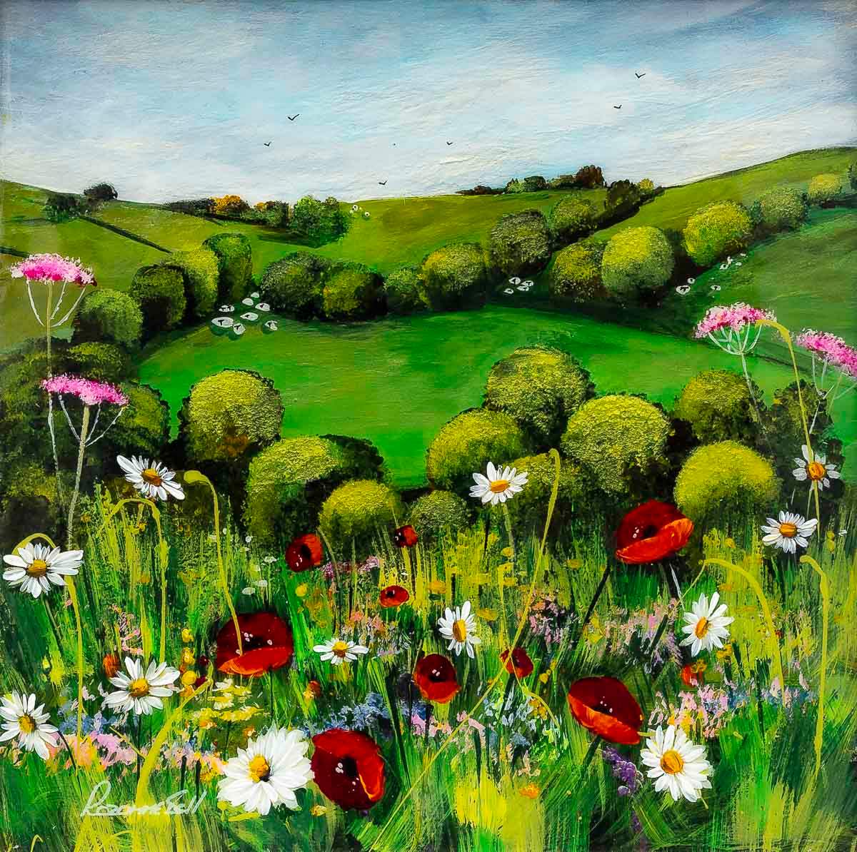 Meadow Paths - Original by artist Rozanne Bell - Wyecliffe Galleries