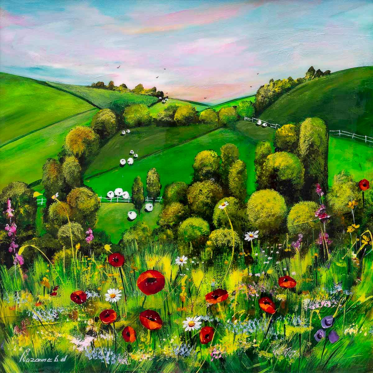 Meadow View - Original by artist Rozanne Bell - Wyecliffe Galleries