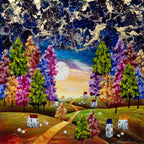 Moonlight Through The Trees - Original - SOLD by artist Rozanne Bell - Wyecliffe Galleries