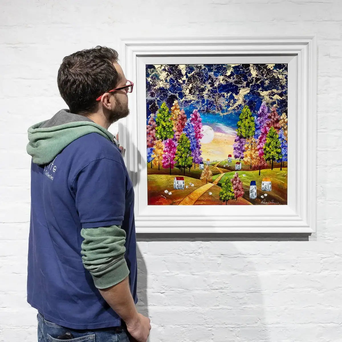 Moonlight Through The Trees - Original - SOLD by artist Rozanne Bell - Wyecliffe Galleries
