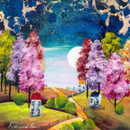 Moonlight Wonder - Original - SOLD by artist Rozanne Bell - Wyecliffe Galleries