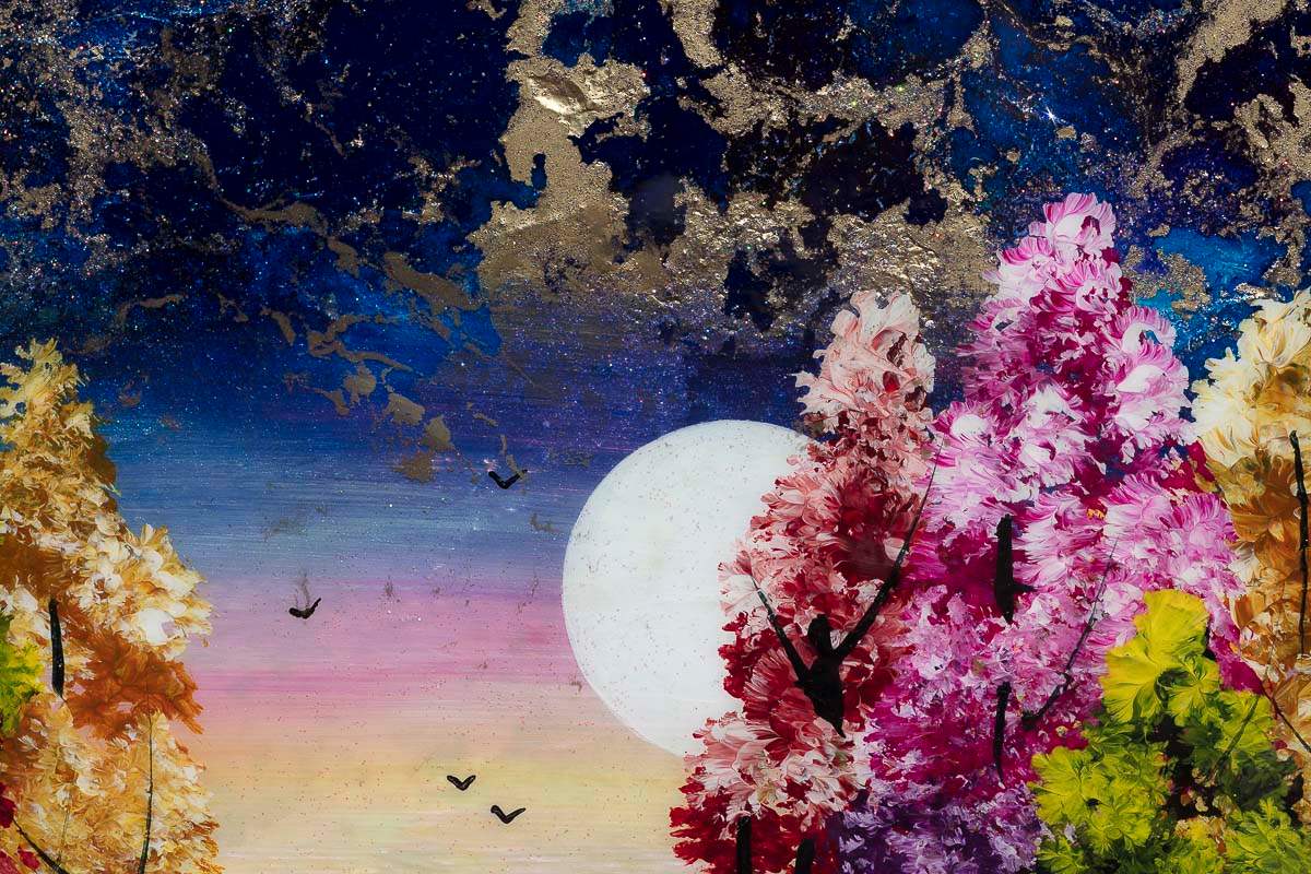 Moonlit Adventures Await - Original by artist Rozanne Bell - Wyecliffe Galleries