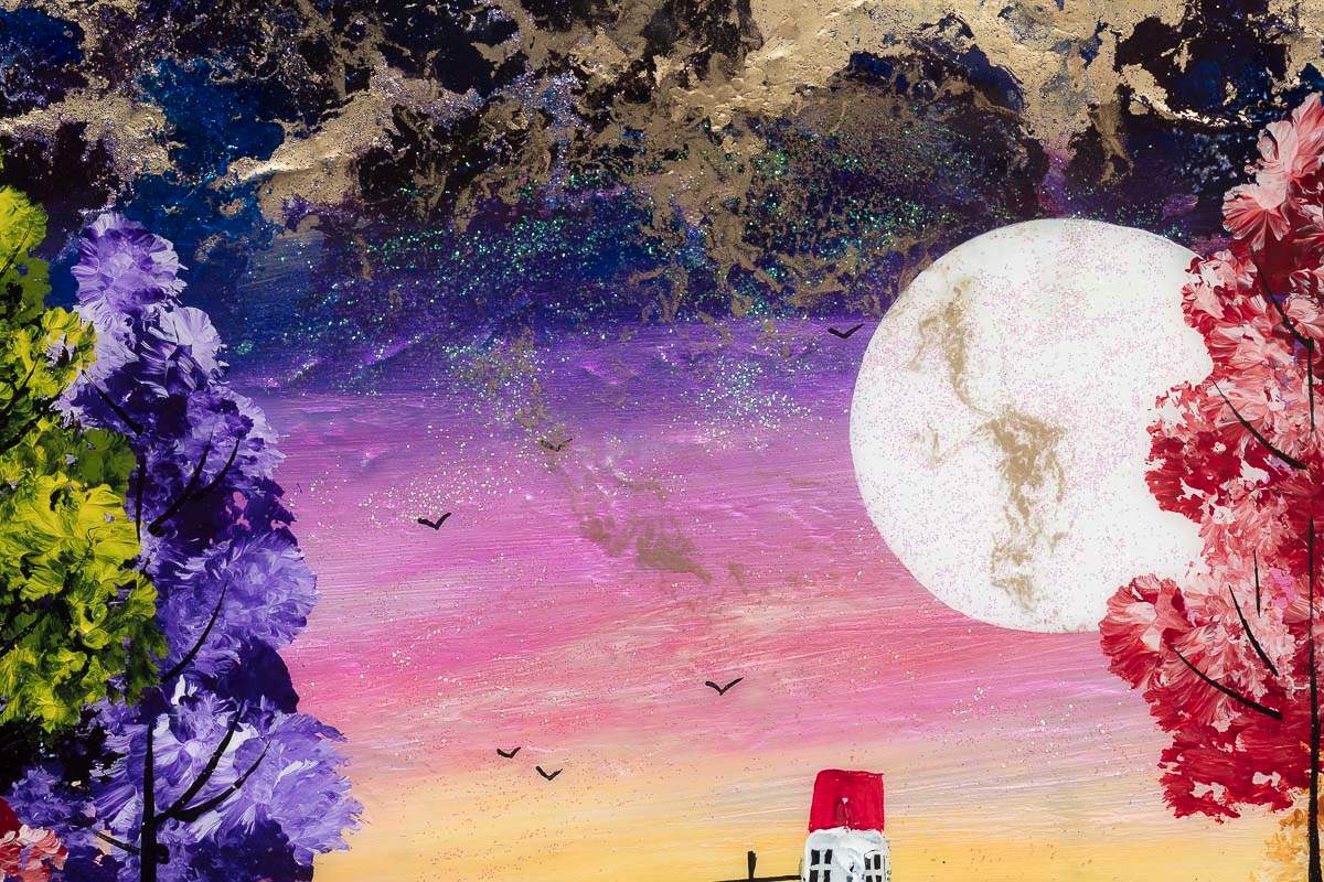 Moonlit Serenity - Original - SOLD by artist Rozanne Bell - Wyecliffe Galleries