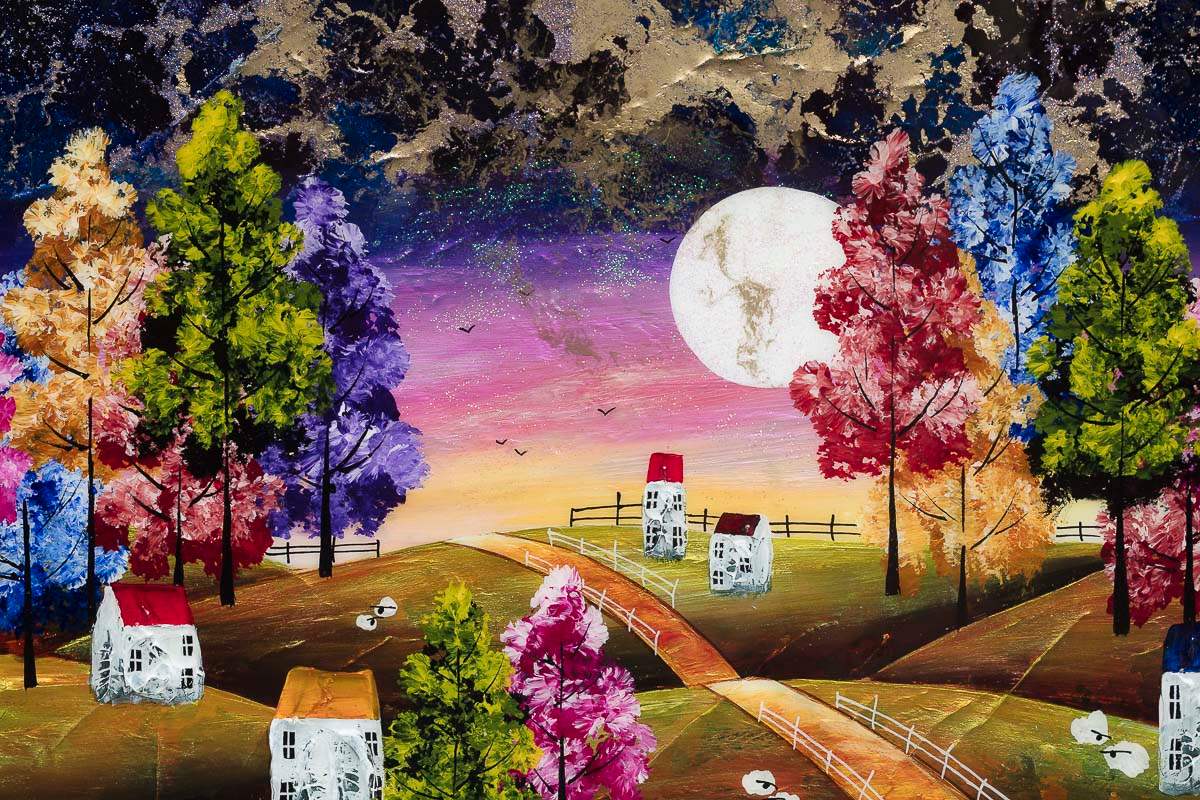 Moonlit Serenity - Original - SOLD by artist Rozanne Bell - Wyecliffe Galleries