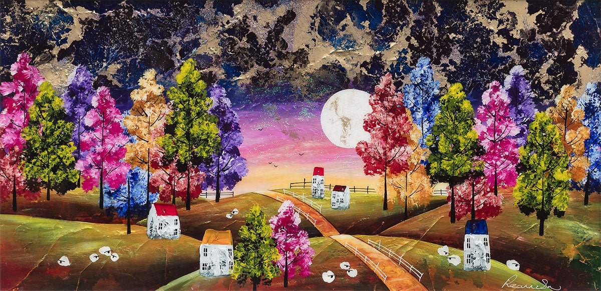 Moonlit Serenity - Original - SOLD by artist Rozanne Bell - Wyecliffe Galleries