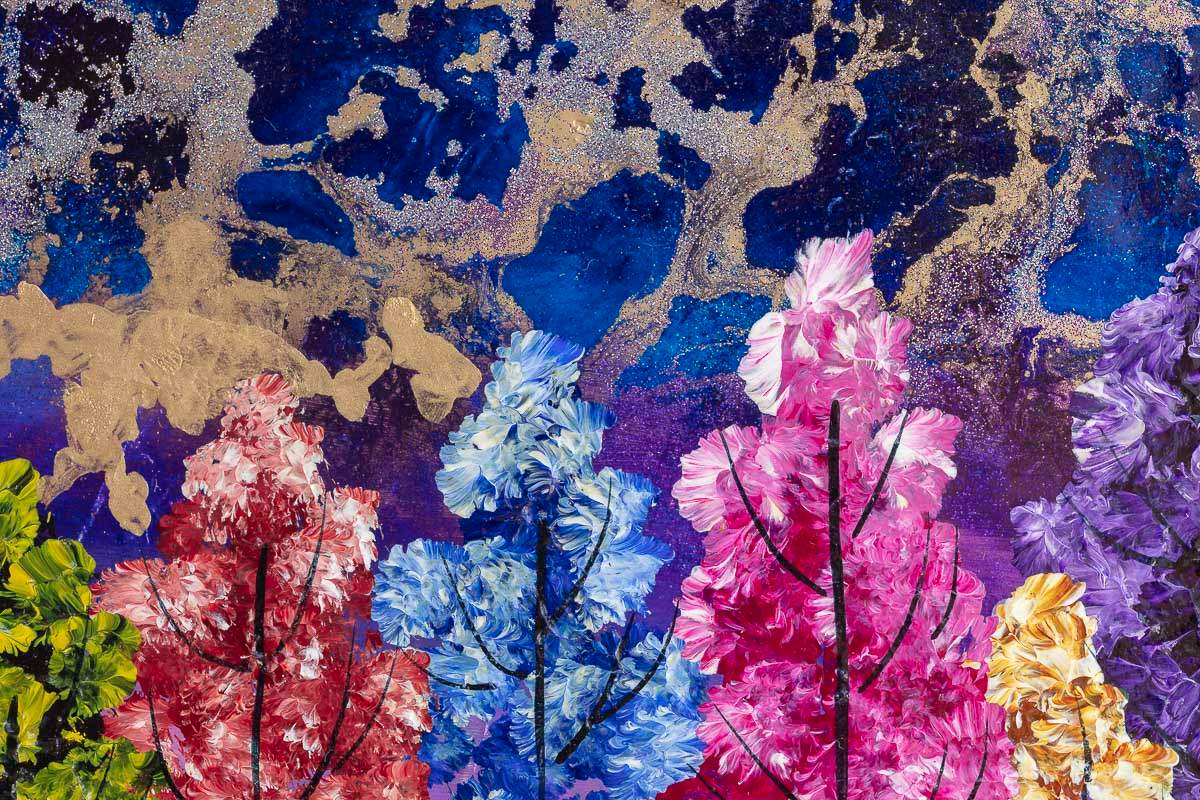 Moonlit Trees - Original - SOLD by artist Rozanne Bell - Wyecliffe Galleries