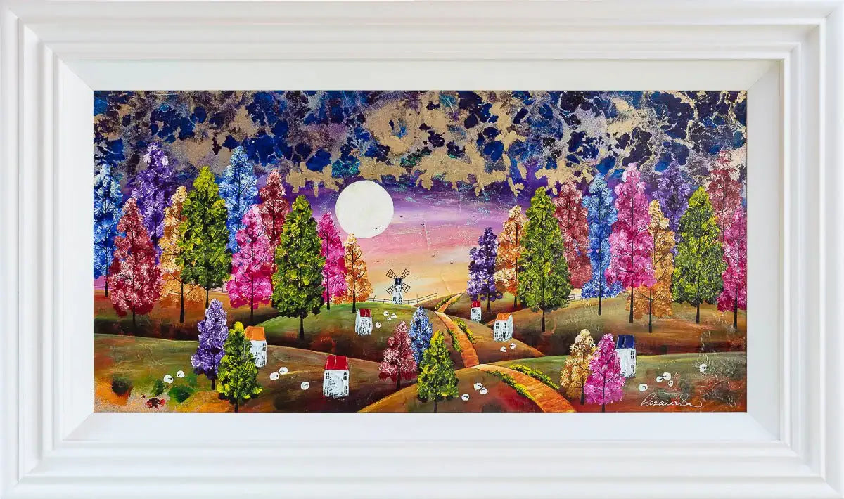 Moonlit Trees - Original - SOLD by artist Rozanne Bell - Wyecliffe Galleries