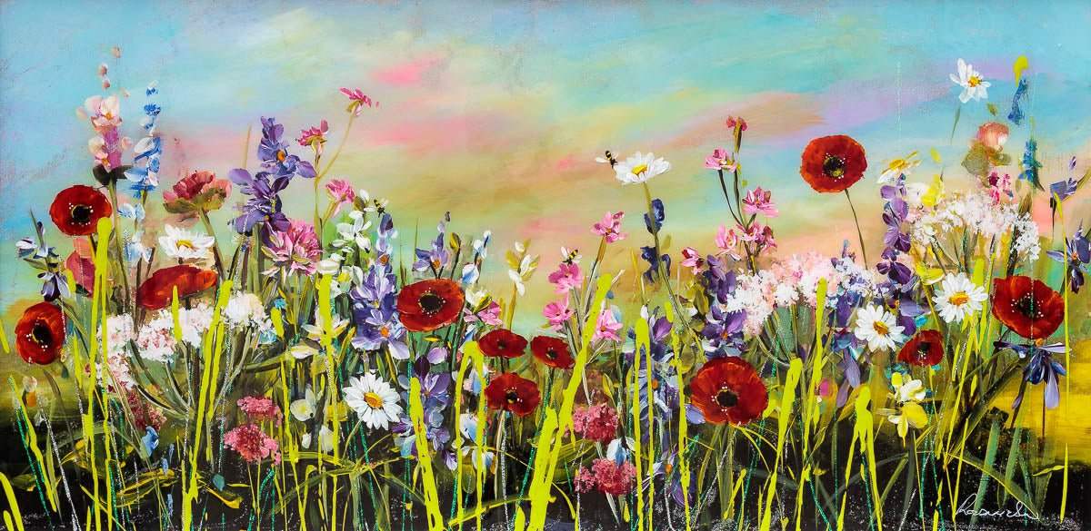 Pink Hues - Original - SOLD by artist Rozanne Bell - Wyecliffe Galleries