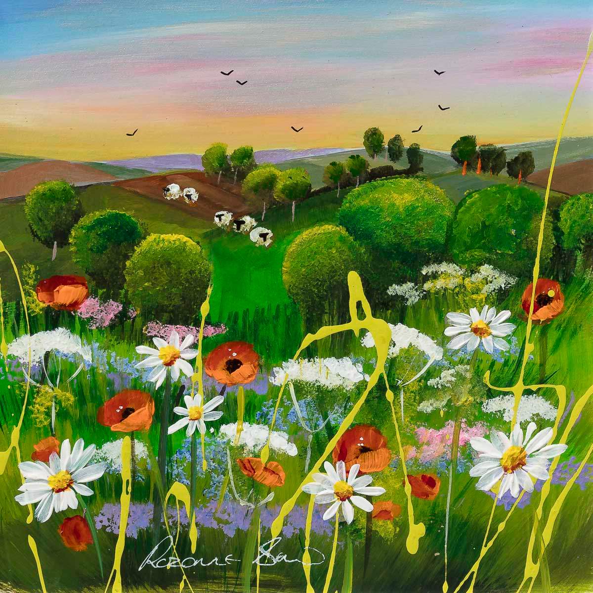 Sunset Hues - Original by artist Rozanne Bell - Wyecliffe Galleries
