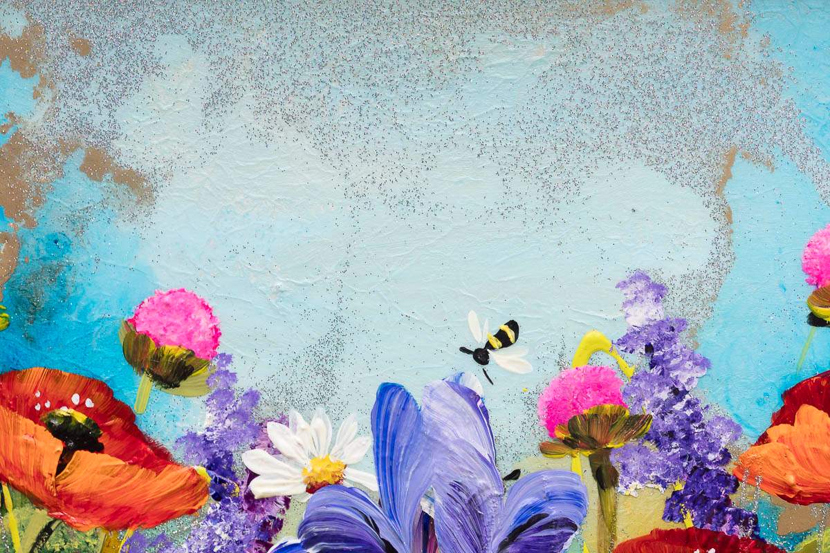 The Hum Of The Bee Is The Voice Of The Meadow - Original by artist Rozanne Bell - Wyecliffe Galleries